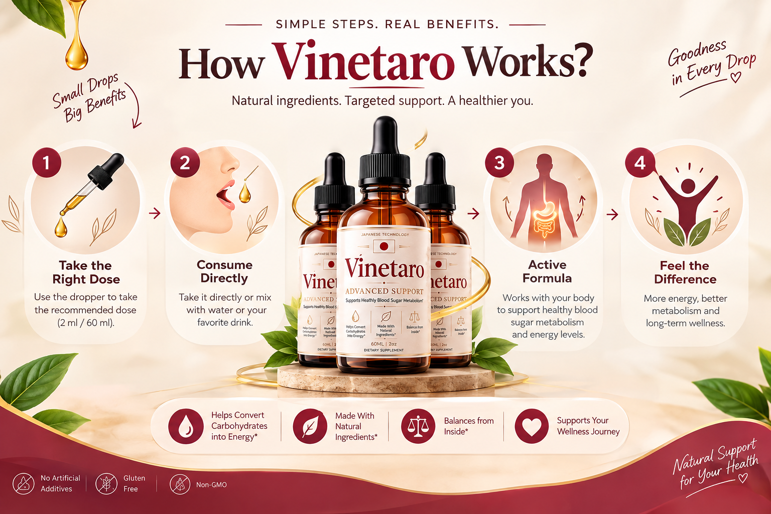 How Vinetaro works: dose, absorption, active formula and results